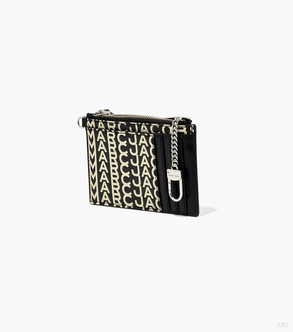 The Monogram Leather Top Zip Wristlet