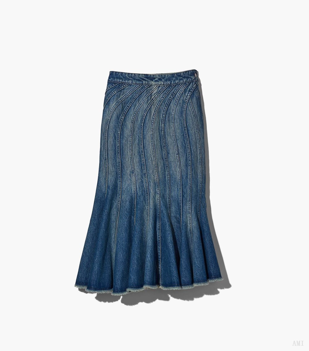The Wave Denim Skirt