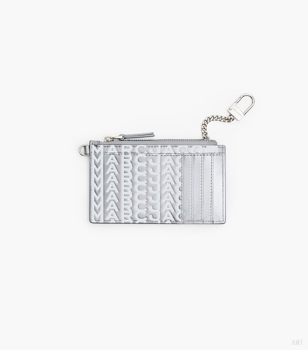 The Monogram Metallic Top Zip Wristlet Wallet