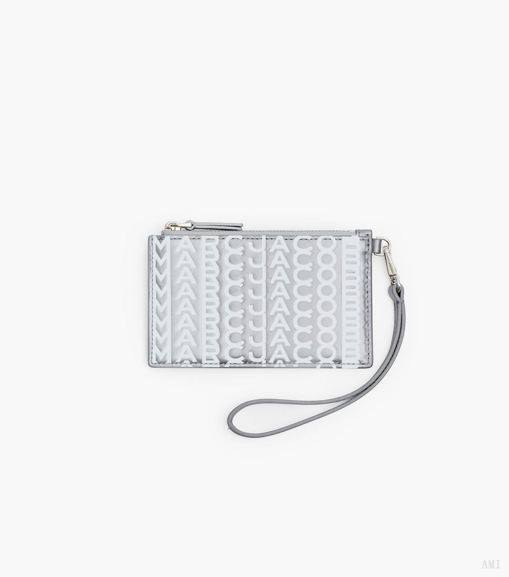 The Monogram Metallic Top Zip Wristlet Wallet