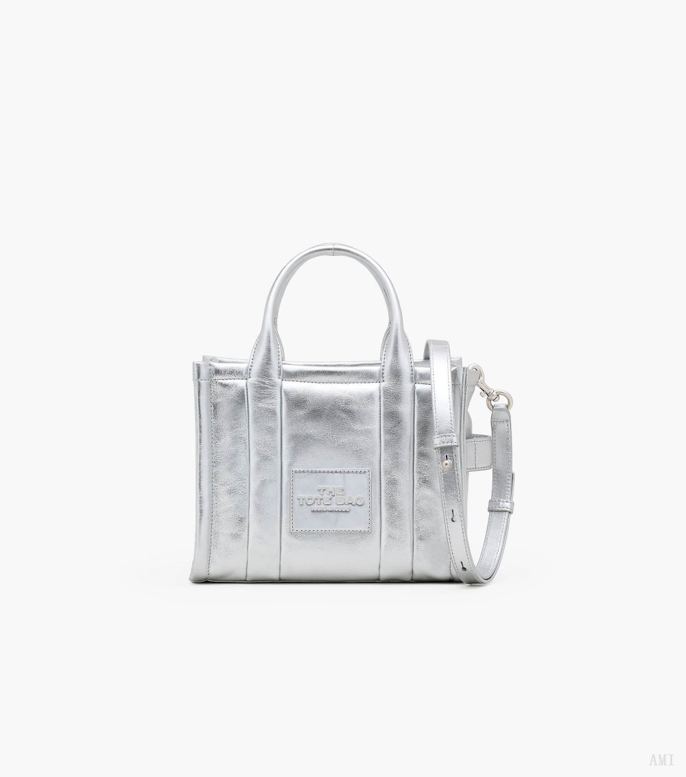 The Metallic Leather Small Tote Bag